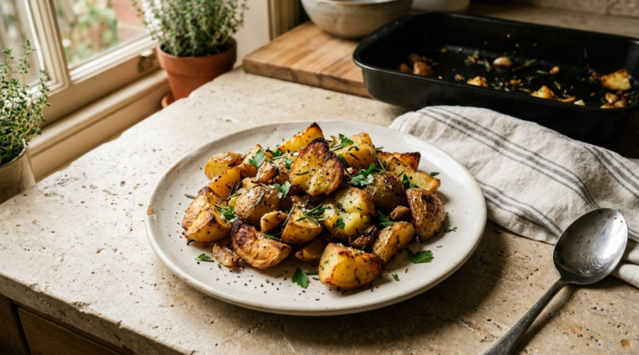 Crispy Garlic Rosemary Roasted Potatoes